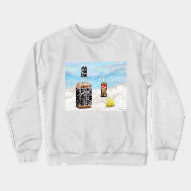 Bourbon , Lemon and Cola - Painting Crewneck Sweatshirt by ibadishi